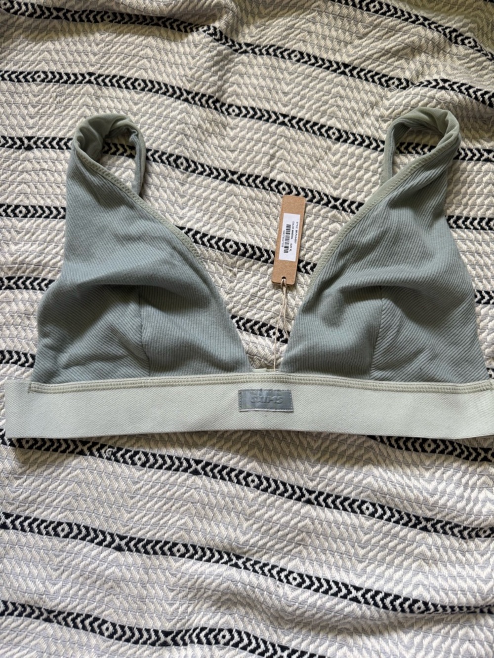 SKIMS Ribbed Bralette in Light Sage